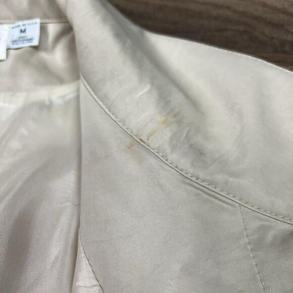 St. Croix Knits Eli Thomas Cream Jacket Full Zip Lightweight Microfiber USA Sz M - Picture 7 of 11